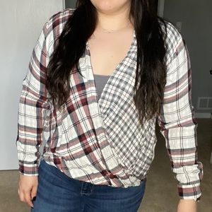 Cross Front Flannel Shirt